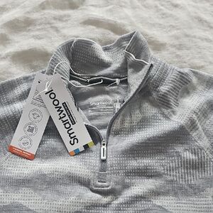 Smartwool Womens Merino 250 Zip-Up Long Sleeve in Light Gray (New)